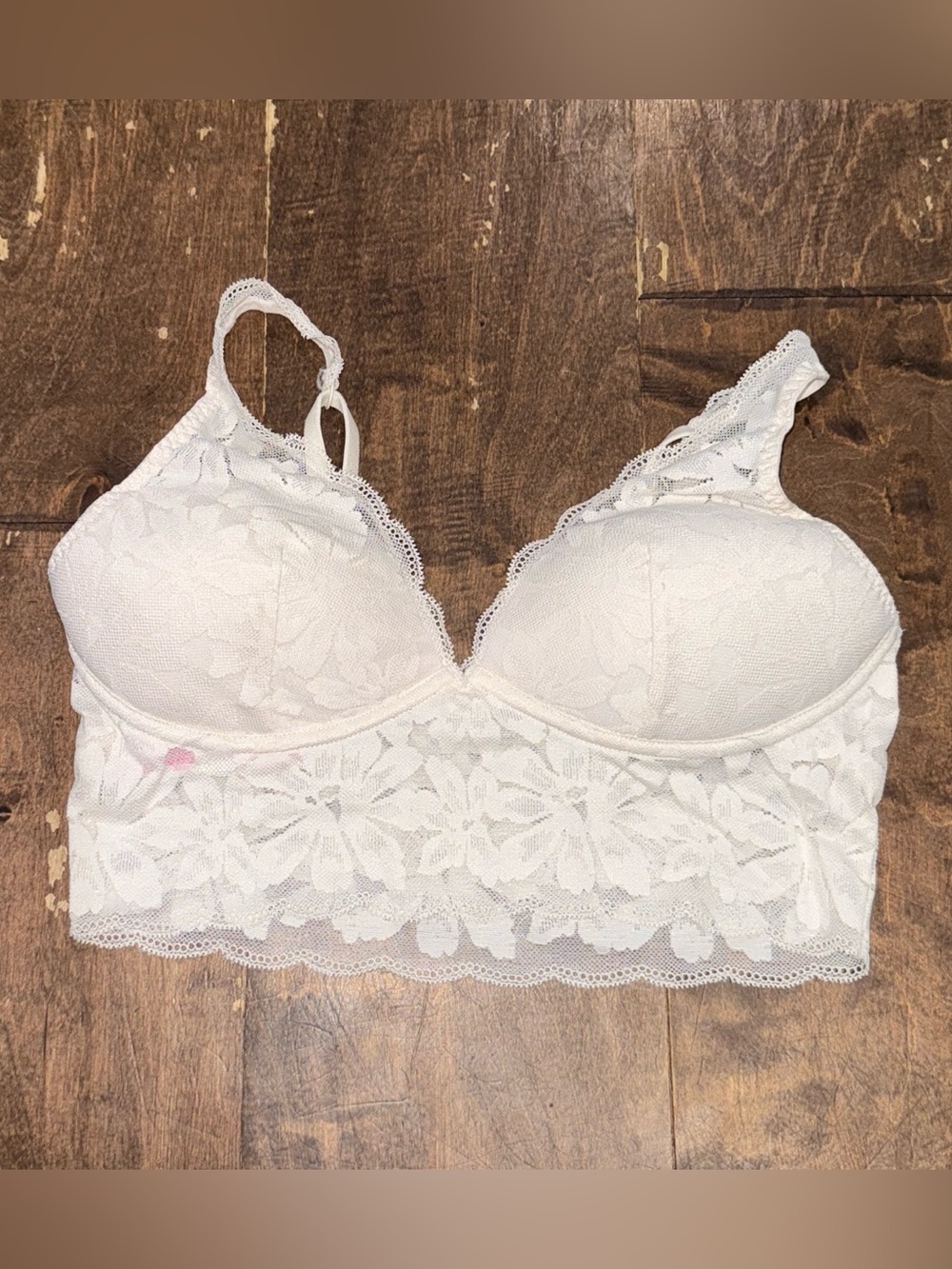 Victoria's Secret White Lace Longline Bralette
